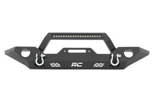 Jeep Wrangler Front Bumper - Rough Country - Sport | OE Fog | Full Width LED Winch Bumper - '07-'10 Jeep Wrangler Front Bumper - Rough Country - Sport | OE Fog | Full Width LED Winch Bumper - '07-'10